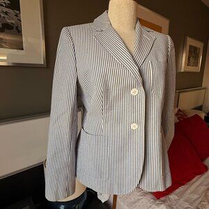 346 Brooks Brothers Seersucker Stripes Classic Blazer 100% Cotton Spring US 6